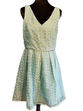 NWT Minuet Mint Embroidered Fit and Flare Midi Dress